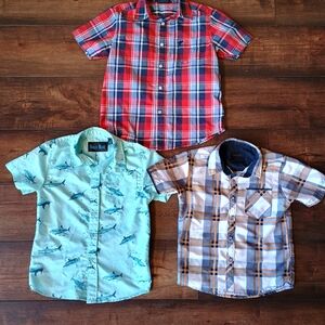 Bundle Of 3 Short Sleeved Button Down Shirts Kids Size Small